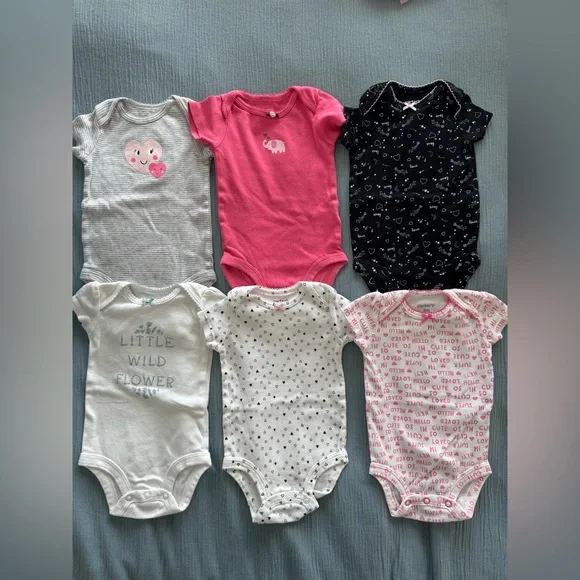 🛎️ Clearance Carter’s Baby Bodysuit 6 Pieces Size 3 Months - Picture 1 of 10